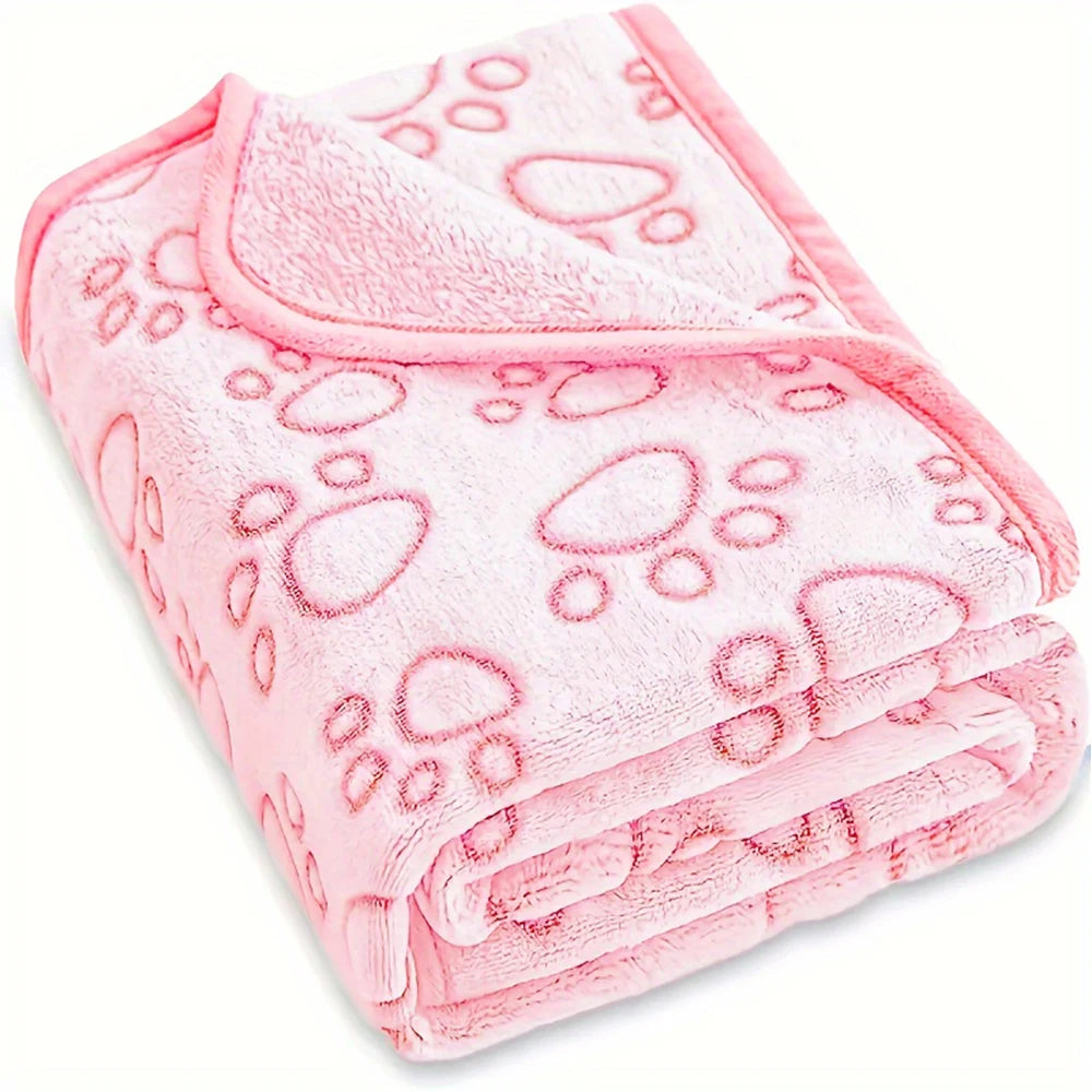 Ultra-Soft Paw Print Pet Blankets