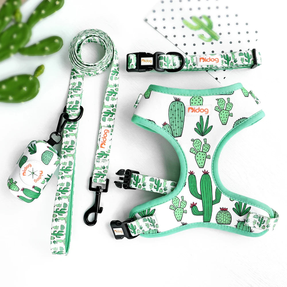 All-in-One Dog Collar Harness Leash Set